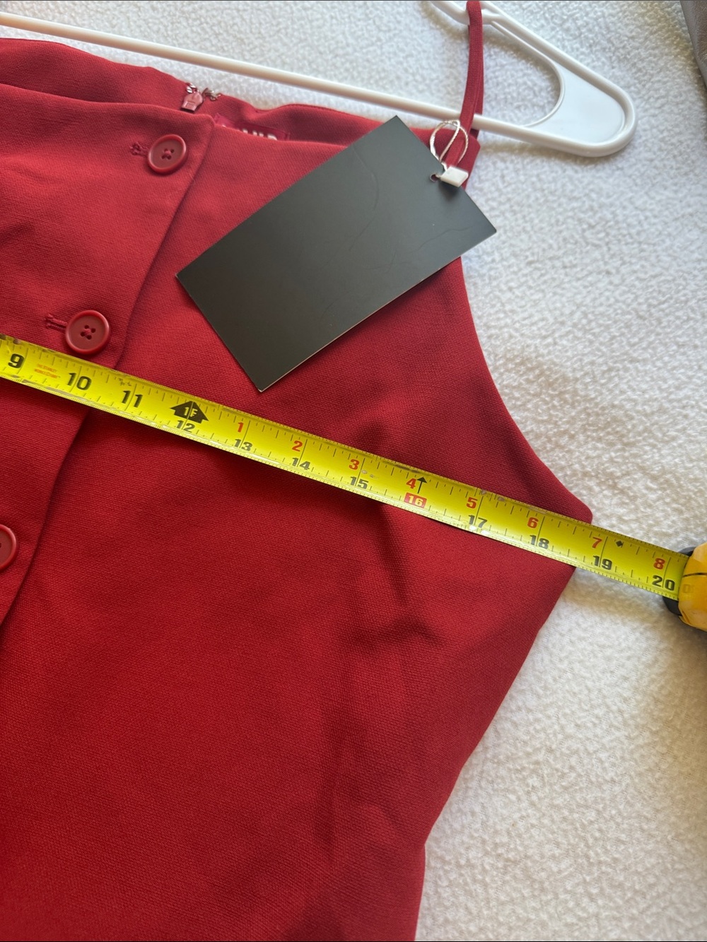 Staud Women's Large Red Una Tailored Button Midi Dress - Picture 9 of 10
